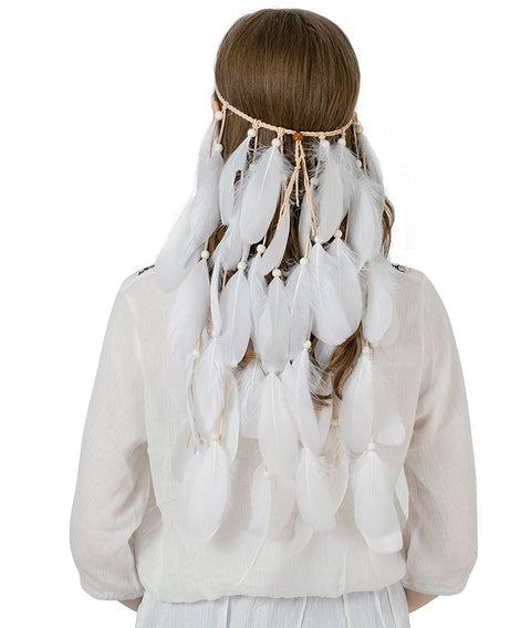 Feather Headband Women Festival Headwear -AWAYTR Bohemia Feather Rope Crown Headdres for girls 1970s