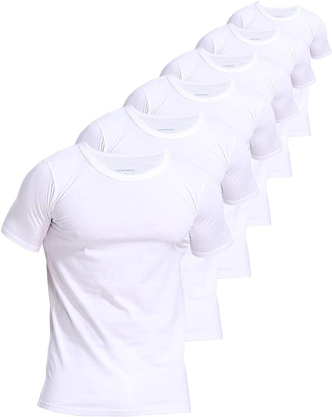 Men's 6-Pack Slim Fit Undershirts 100% Cotton Comfy Crew Neck T-Shirts