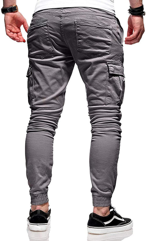 Mens Joggers Pants Casual Trousers - Cargo Pants Athletick Long Patns Pocket Running Workout