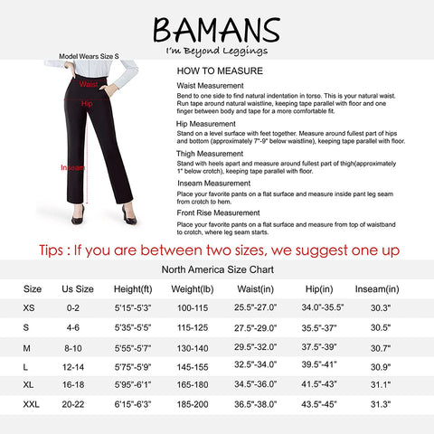 Yoga Dress Pants for Women Straight Leg Stretch Pull-on Work Pant with Pockets