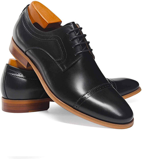 Frasoicus Men's Dress Shoes Leather Classic Lace Up Oxford Formal Shoes for Men