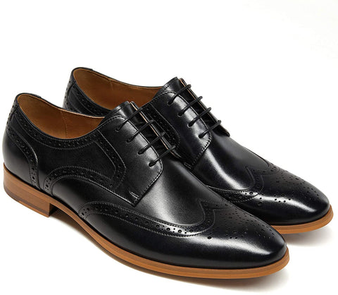 ALIPASINM Men ’s Dress Shoes Lace up OxfordsFormal Genuine Leather Shoes for Men