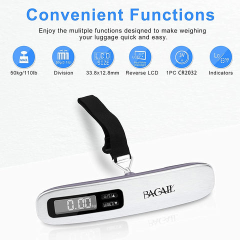 Bagail 6 Set Packing Cubes+Digital Luggage Scale