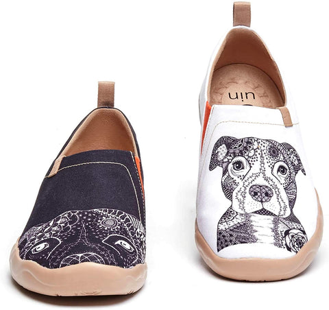 UIN Men's Loafers Lightweight Sneakers Walking Casual Slip ons Art Painted Travel Shoes Bulldog