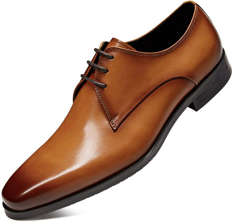 FRASOICUS Men's Dress Shoes Genuine Leather Lace Up Classic Oxford Office Shoes for Men
