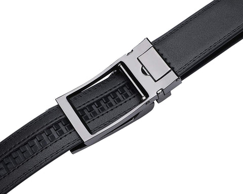 HIMI Men's Comfort Genuine Leather Ratchet Dress Belt with Automatic Click Buckle