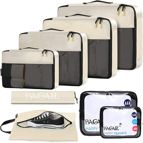 BAGAIL 8 Set Packing Cubes+Digital Luggage Scale