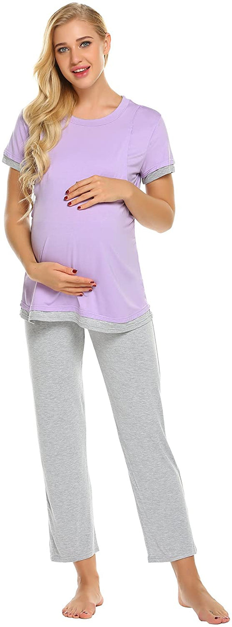 Women's Nursing Pregnancy Breastfeeding Loungewear Set