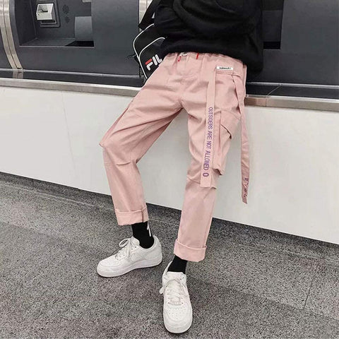 Men's Hiphop Punk Drawstring Elastic Waist Harem Outdoor Ankle Jogger Pants