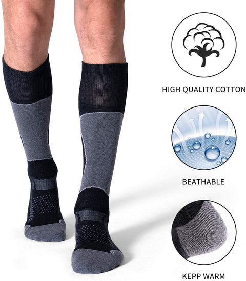 CelerSport 2/3 Pack Men's Ski Socks for Skiing, Snowboarding, Cold Weather, Winter Performance Socks