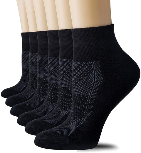 CelerSport 6 Pairs Women's Running Ankle Socks Athletic Sport Socks Cushioned