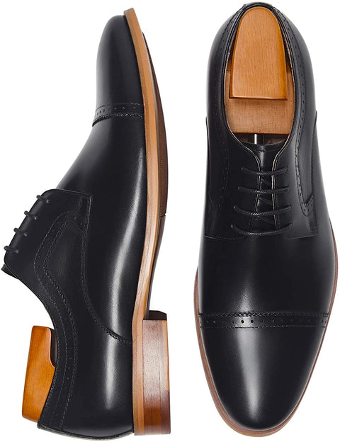 Frasoicus Men's Dress Shoes Leather Classic Lace Up Oxford Formal Shoes for Men