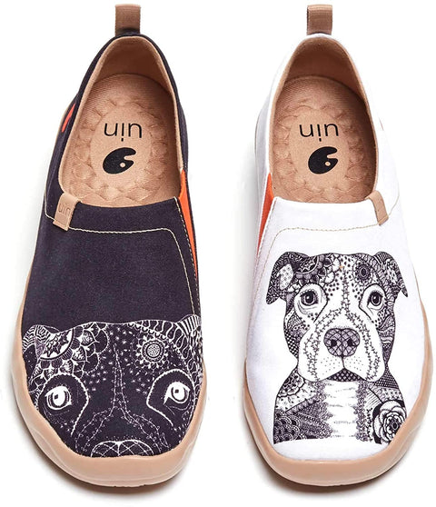 UIN Men's Loafers Lightweight Sneakers Walking Casual Slip ons Art Painted Travel Shoes Bulldog