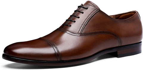 DESAI Classic Oxford Dress Shoes Mens Formal Business Lace-up Full Grain Leather Shoes for Men