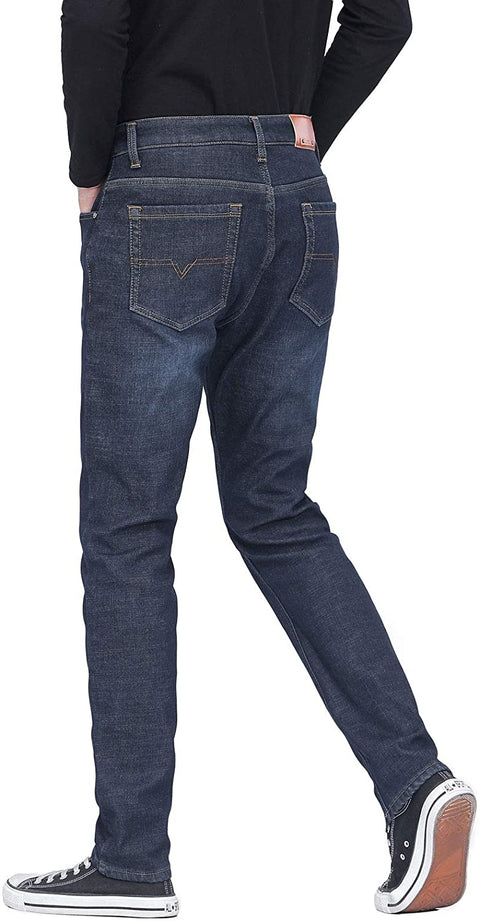 Men’s Flannel Lined Jeans Men’s Slim Fit Tapered Fleece Lined Jeans