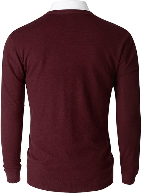 Men's V-Neck Knitted Cardigan Sweaters