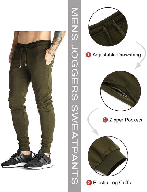Men's Athletic Sweatpants Slim Fit Fitness Active Running Joggers Pants