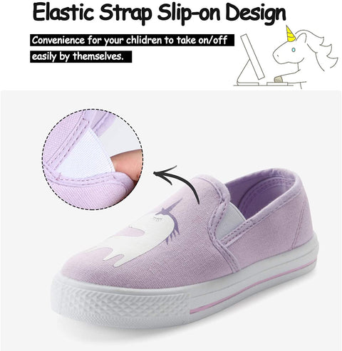 mysoft Toddler Casual Sneakers Slip-on Canvas Shoes for Boys & Girls