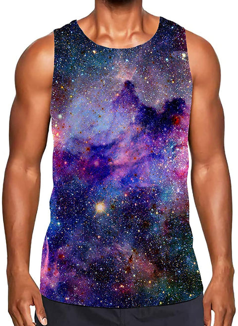 KYKU Men's Funny 3D Print Tank Top Cool Graphic Gym Workout Sleeveless Graphic T-Shirts