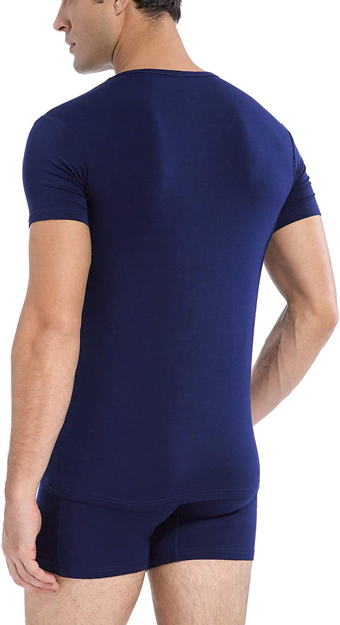 Men's 3-Pack Undershirts Bamboo Rayon Ultra Soft Comfy Crew Neck T-Shirts