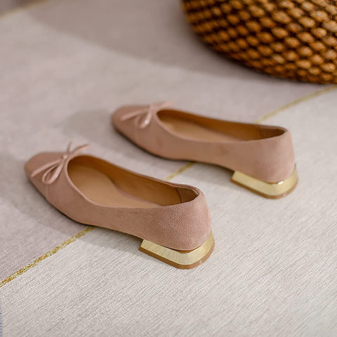 KANGFEINI Classic Comfortable Patent Leather Ladies Kawaii Bow Ballet Flat Shoes Dance