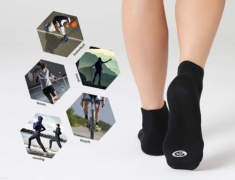 CelerSport 6 Pairs Women's Running Ankle Socks Athletic Sport Socks Cushioned