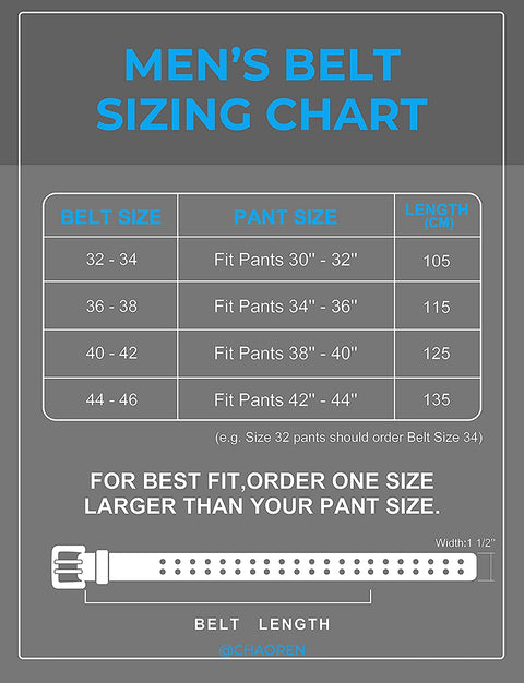 Leather Work Belt, CHAOREN Double Prong Leather Belts for Men Heavy Duty 1 1/2", Mens Casual Belts for Jeans