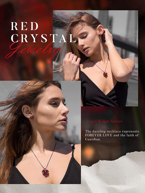 Angel Wing Love Heart Necklaces for Women