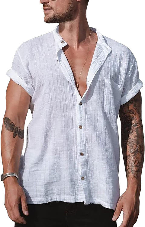 Men's Loose Fit Linen Shirt