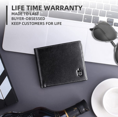 Zitahli Large Capacity Wallet for Men RFID-blocking Bifold Leather Wallets with 17 Card Pockets