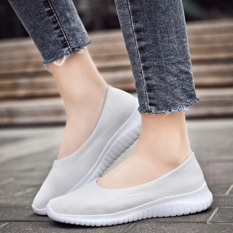 konhill Women's Tennis Walking Shoes Breathable Casual Work Slip-on Sneakers