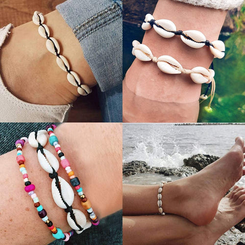 FONYVE Cowrie Shell Necklace for Women Girls Handmade Natural Seashell Necklace Choker Summer Adjustable Puka Shell Necklace Collar Boho Beach Jewelry