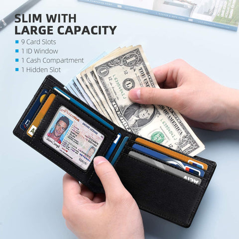 Zitahli Mens Slim RFID-blocking Bifold Wallets for Men