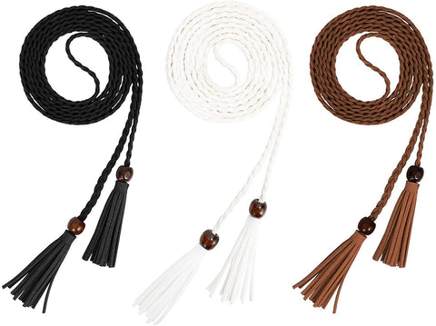 Women's Tassel Braided Waist Belt