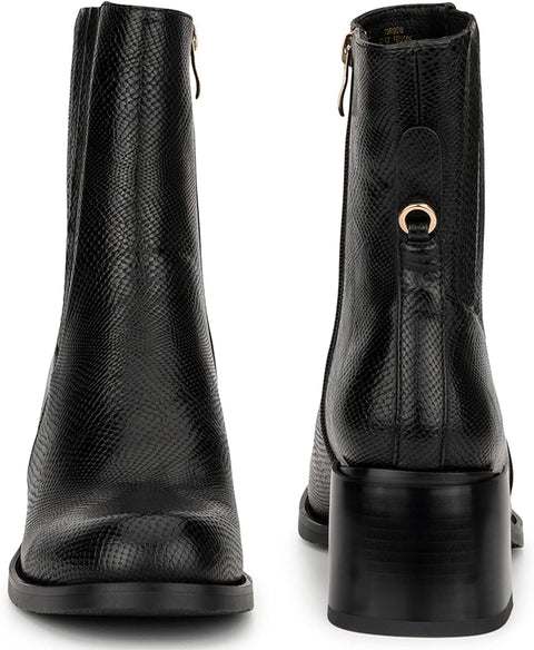 Torgeis Women’s Regent Fashion Supple faux leather,Zipper Ankle Boots, stacked heel, Round-Toe, 100% Rubber Outsole