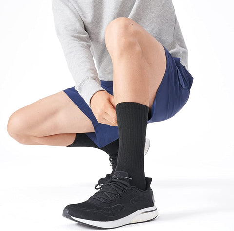 CS CELERSPORT 6 Pack Men's Cushioned Crew Socks Athletic Work Boot Socks
