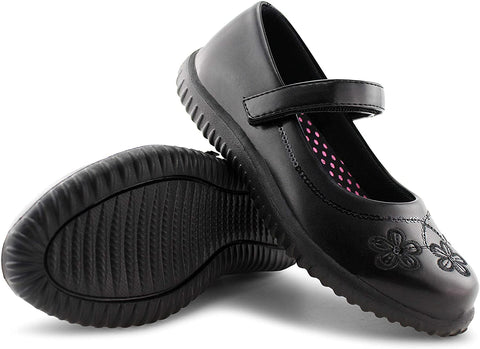 Girls Mary Jane Dress Shoes Strap School Uniform Flats