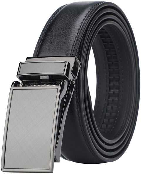 HIMI Men's Comfort Genuine Leather Ratchet Dress Belt with Automatic Click Buckle