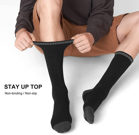 CS CELERSPORT 4 Pair Men's Merino Wool Hiking Socks Warm Boot Socks with Full Cushion Thermal Crew Socks