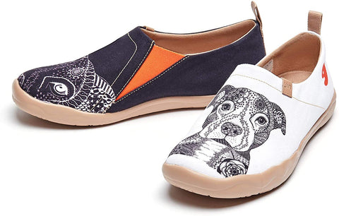 UIN Men's Loafers Lightweight Sneakers Walking Casual Slip ons Art Painted Travel Shoes Bulldog