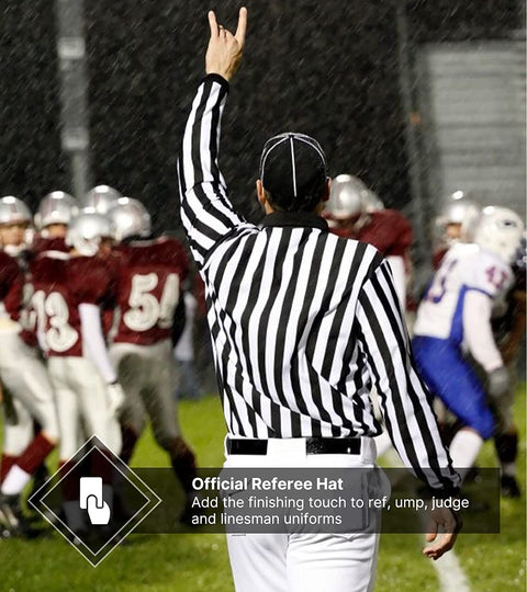 Official Referee Hat Black with White Stripe Cap