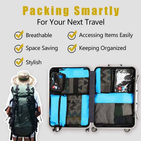Bagail Set of 14 Packing Cubes for storing your travel items and daily necessities.