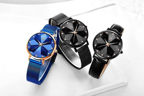 Ultra Thin Minialist Creative Starry Sky Women Watch