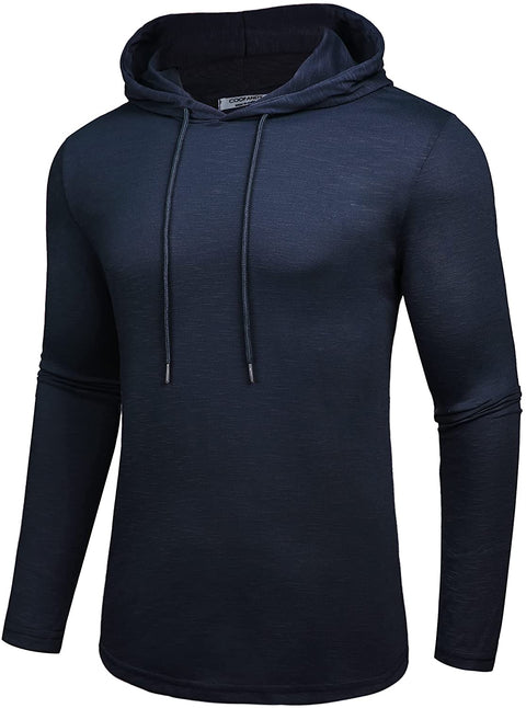 Mens Gym Workout Hoodies Athletic Bodybuilding Muscle Lightweight Hooded Sweatshirts