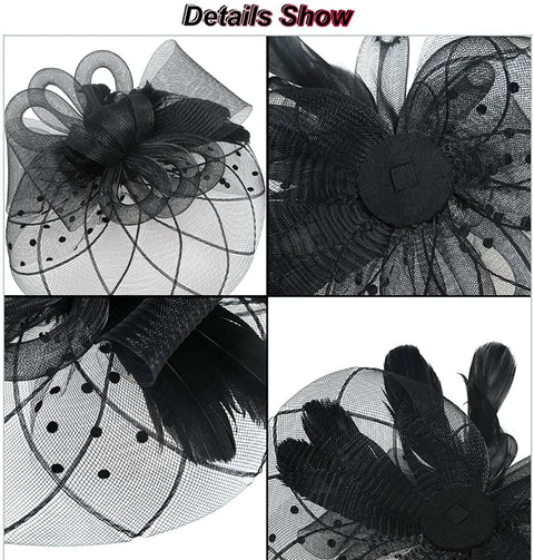 AWAYTR Fascinator Hat Mesh Flower Headwear Tea Party Hats for Woman Mesh Derby Church Cap