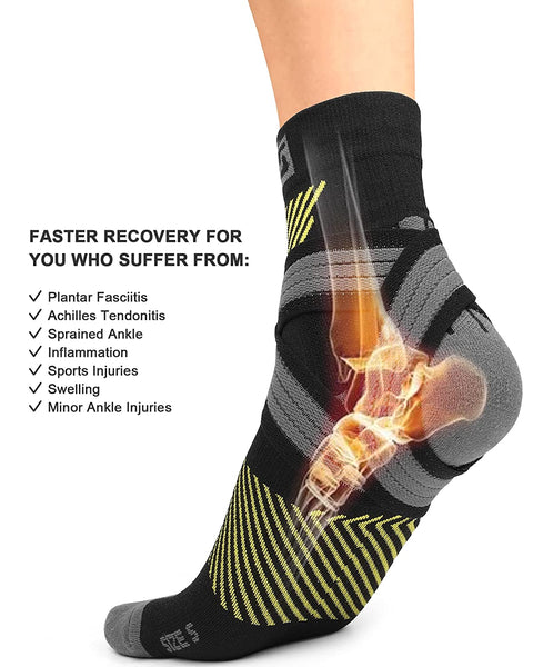 PAPLUS Ankle Brace for Women & Men with Arch and Ankle Support, Achilles Tendonitis Brace for Plantar Fasciitis and Heel Pain, Small(1 Pair)