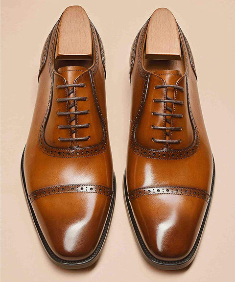 Men's Dress Shoes Oxford Formal Leather Lace Up Business Shoes for Men