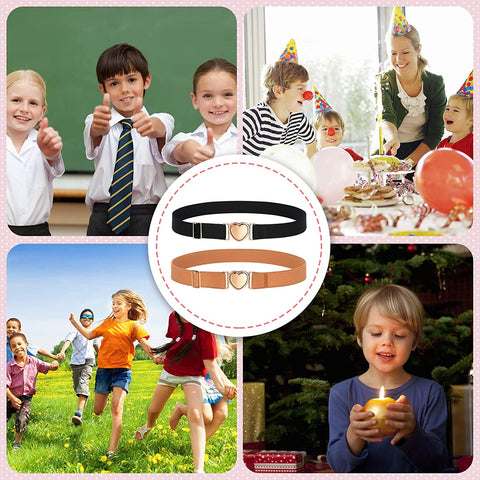 2 Pack Kids Elastic Stretch Belts Girls Belts