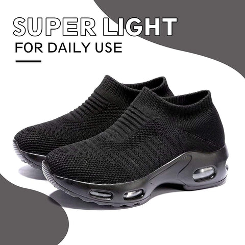 ikunka Women's Walking Shoes Slip-on Sock Shoe Lady Girls Running Shoes Mesh Air Cushion Loafers Fashion Casual Sneakers
