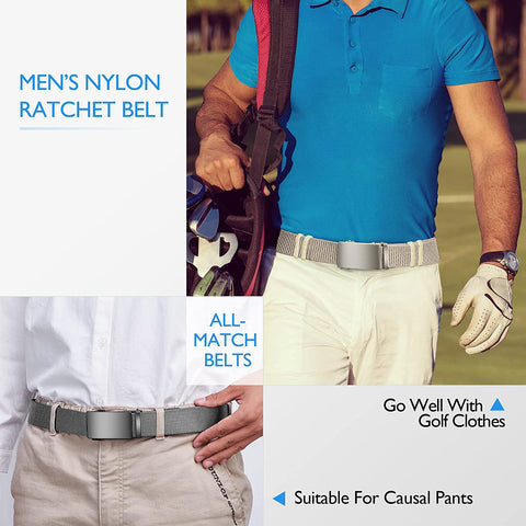 lexooxel Ratchet Golf Belt for men,Men's Nylon Belts All-Match Style Daily Work Belts,with Gift Box